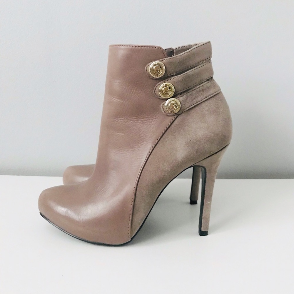 Grey Taupe Heeled Ankle Booties